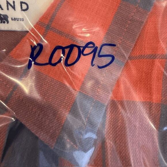 The Normal Brand Men's Button Up Shirt Orange Gray Plaid Light Cotton Medium - Picture 9 of 9